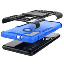 For Motorola Moto G8 Tire Texture Shockproof TPU+PC Protective Case with Holder(Blue)