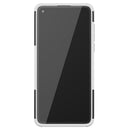 For Motorola Moto G8 Tire Texture Shockproof TPU+PC Protective Case with Holder(White)
