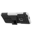 For Motorola Moto G8 Tire Texture Shockproof TPU+PC Protective Case with Holder(White)
