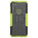 For Motorola Moto G8 Tire Texture Shockproof TPU+PC Protective Case with Holder(Green)