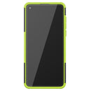 For Motorola Moto G8 Tire Texture Shockproof TPU+PC Protective Case with Holder(Green)