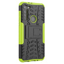 For Motorola Moto G8 Tire Texture Shockproof TPU+PC Protective Case with Holder(Green)