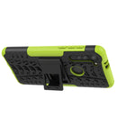 For Motorola Moto G8 Tire Texture Shockproof TPU+PC Protective Case with Holder(Green)