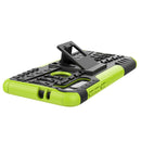 For Motorola Moto G8 Tire Texture Shockproof TPU+PC Protective Case with Holder(Green)