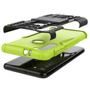 For Motorola Moto G8 Tire Texture Shockproof TPU+PC Protective Case with Holder(Green)