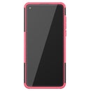 For Motorola Moto G8 Tire Texture Shockproof TPU+PC Protective Case with Holder(Pink)