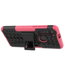 For Motorola Moto G8 Tire Texture Shockproof TPU+PC Protective Case with Holder(Pink)
