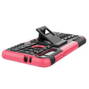 For Motorola Moto G8 Tire Texture Shockproof TPU+PC Protective Case with Holder(Pink)