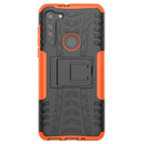 For Motorola Moto G8 Tire Texture Shockproof TPU+PC Protective Case with Holder(Orange)