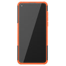 For Motorola Moto G8 Tire Texture Shockproof TPU+PC Protective Case with Holder(Orange)
