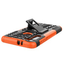 For Motorola Moto G8 Tire Texture Shockproof TPU+PC Protective Case with Holder(Orange)