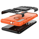 For Motorola Moto G8 Tire Texture Shockproof TPU+PC Protective Case with Holder(Orange)