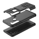 For Motorola Moto G8 Power Tire Texture Shockproof TPU+PC Protective Case with Holder(Black)
