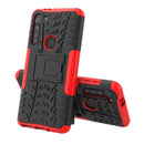 For Motorola Moto G8 Power Tire Texture Shockproof TPU+PC Protective Case with Holder(Red)