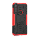 For Motorola Moto G8 Power Tire Texture Shockproof TPU+PC Protective Case with Holder(Red)