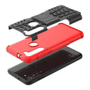 For Motorola Moto G8 Power Tire Texture Shockproof TPU+PC Protective Case with Holder(Red)