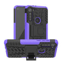 For Motorola Moto G8 Power Tire Texture Shockproof TPU+PC Protective Case with Holder(Purple)