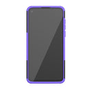 For Motorola Moto G8 Power Tire Texture Shockproof TPU+PC Protective Case with Holder(Purple)