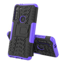 For Motorola Moto G8 Power Tire Texture Shockproof TPU+PC Protective Case with Holder(Purple)