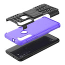 For Motorola Moto G8 Power Tire Texture Shockproof TPU+PC Protective Case with Holder(Purple)