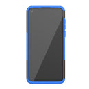 For Motorola Moto G8 Power Tire Texture Shockproof TPU+PC Protective Case with Holder(Blue)