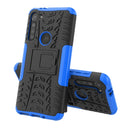 For Motorola Moto G8 Power Tire Texture Shockproof TPU+PC Protective Case with Holder(Blue)
