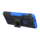 For Motorola Moto G8 Power Tire Texture Shockproof TPU+PC Protective Case with Holder(Blue)