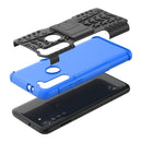 For Motorola Moto G8 Power Tire Texture Shockproof TPU+PC Protective Case with Holder(Blue)