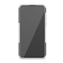 For Motorola Moto G8 Power Tire Texture Shockproof TPU+PC Protective Case with Holder(White)