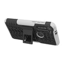 For Motorola Moto G8 Power Tire Texture Shockproof TPU+PC Protective Case with Holder(White)