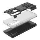 For Motorola Moto G8 Power Tire Texture Shockproof TPU+PC Protective Case with Holder(White)