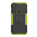 For Motorola Moto G8 Power Tire Texture Shockproof TPU+PC Protective Case with Holder(Green)