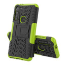 For Motorola Moto G8 Power Tire Texture Shockproof TPU+PC Protective Case with Holder(Green)