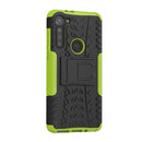 For Motorola Moto G8 Power Tire Texture Shockproof TPU+PC Protective Case with Holder(Green)