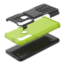 For Motorola Moto G8 Power Tire Texture Shockproof TPU+PC Protective Case with Holder(Green)