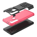 For Motorola Moto G8 Power Tire Texture Shockproof TPU+PC Protective Case with Holder(Pink)
