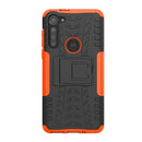 For Motorola Moto G8 Power Tire Texture Shockproof TPU+PC Protective Case with Holder(Orange)