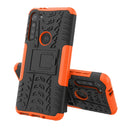 For Motorola Moto G8 Power Tire Texture Shockproof TPU+PC Protective Case with Holder(Orange)