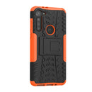 For Motorola Moto G8 Power Tire Texture Shockproof TPU+PC Protective Case with Holder(Orange)