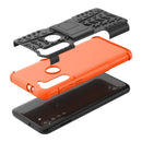 For Motorola Moto G8 Power Tire Texture Shockproof TPU+PC Protective Case with Holder(Orange)