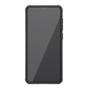 For Samsung Galaxy A31 Tire Texture Shockproof TPU+PC Protective Case with Holder(Black)
