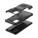For Samsung Galaxy A31 Tire Texture Shockproof TPU+PC Protective Case with Holder(Black)