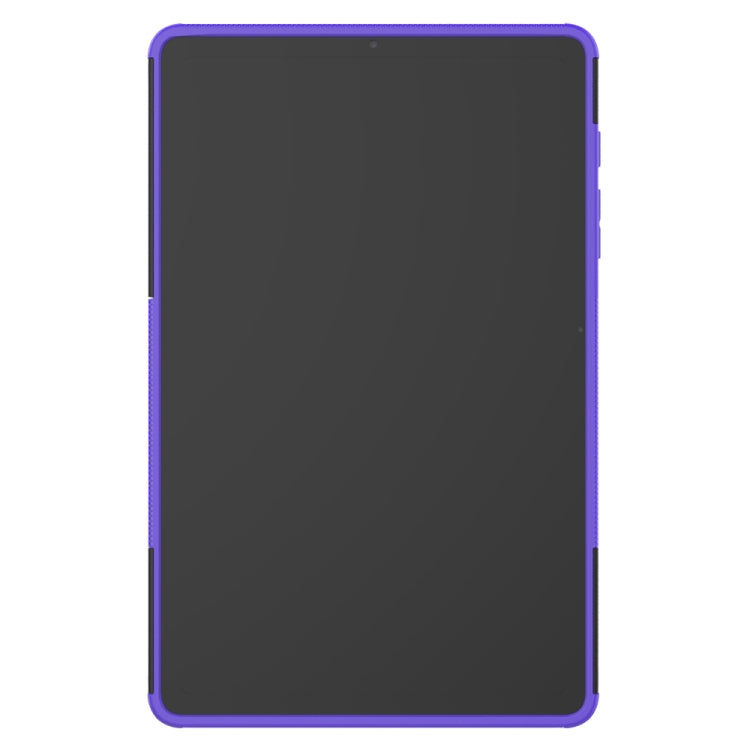 For Samsung Galaxy S6 Lite Tire Texture TPU+PC Shockproof Case , with Holder & Pen Tray(Purple)