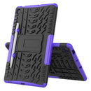 For Samsung Galaxy S6 Lite Tire Texture TPU+PC Shockproof Case , with Holder & Pen Tray(Purple)