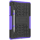 For Samsung Galaxy S6 Lite Tire Texture TPU+PC Shockproof Case , with Holder & Pen Tray(Purple)