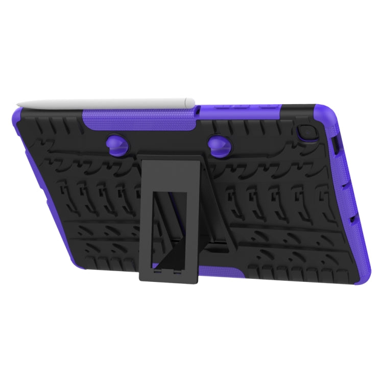For Samsung Galaxy S6 Lite Tire Texture TPU+PC Shockproof Case , with Holder & Pen Tray(Purple)