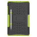 For Samsung Galaxy S6 Lite Tire Texture TPU+PC Shockproof Case , with Holder & Pen Tray(Green)