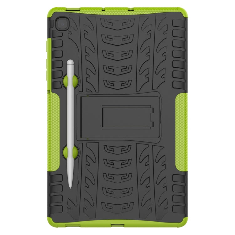 For Samsung Galaxy S6 Lite Tire Texture TPU+PC Shockproof Case , with Holder & Pen Tray(Green)