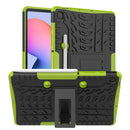 For Samsung Galaxy S6 Lite Tire Texture TPU+PC Shockproof Case , with Holder & Pen Tray(Green)