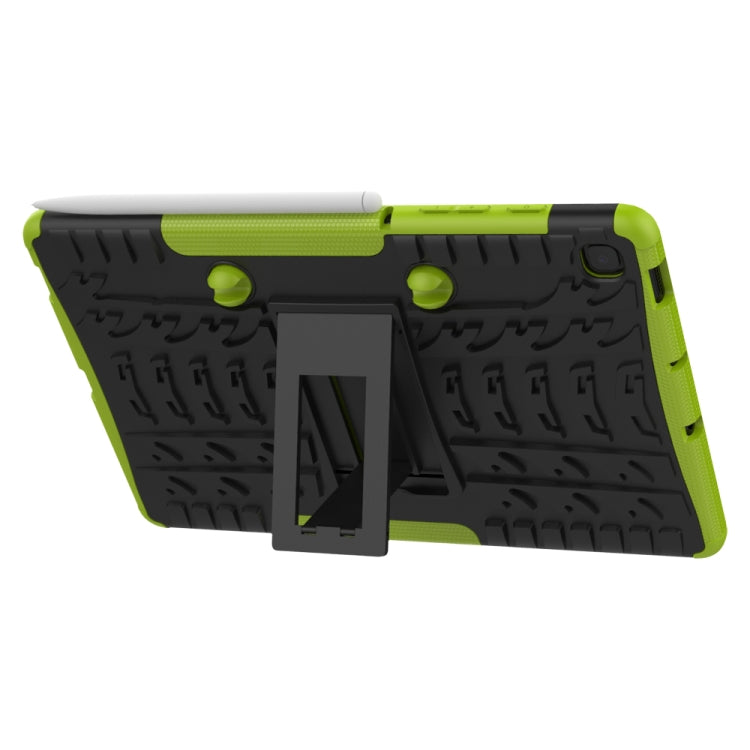 For Samsung Galaxy S6 Lite Tire Texture TPU+PC Shockproof Case , with Holder & Pen Tray(Green)